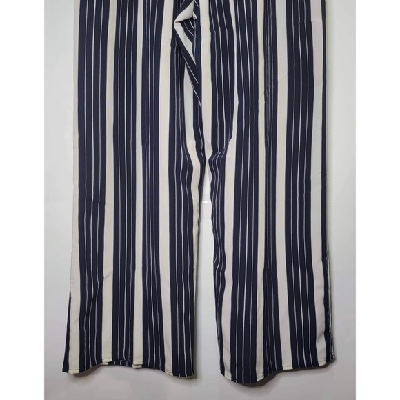 Enfocus Studio Navy Blue Striped Sleeveless Jumpsuit 14 - Picture 10 of 12